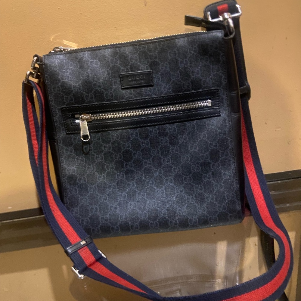 Gucci Black and Red Messenger Bag